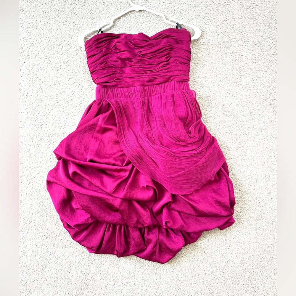 Bebe Pink Strapless Mini Dress for Prom